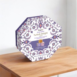 Truede Fruity Sultan coated with Coconut Turkish Delight (300g) - Hand-Made, Dusted Strawberry, Mulberry & Orange Turkish Delight