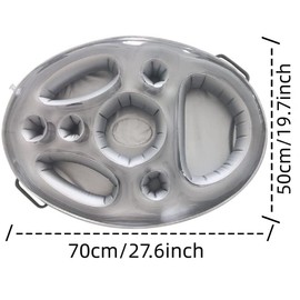 Inflatable Floating Drink Holder with Handle 8-Hole Capacity Suitable for Hot Tub, Pool Party and Beach Hot Tub Accessories for Adults (1pcs Black)