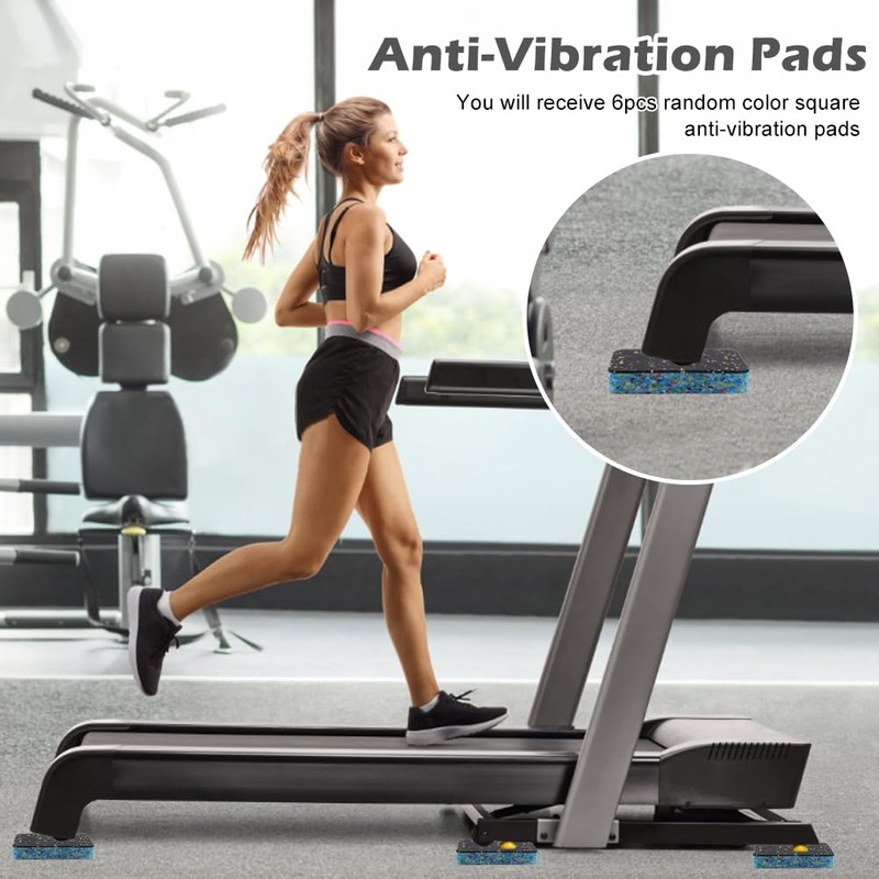 6Pcs Anti-Vibration Pads,4"x4" High Density Rubber Shock Absorbing Washer Pads,Non-Skid