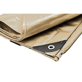 07' x 20' Heavy Duty Premium Tan Poly Tarp (6'6" x 19'6")