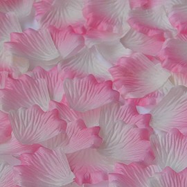 Pétalos de rosa, colorfulife® Multicolor Seda Artificial Pétalos De Rosa Flor Nupcial ducha favorece para suelos de mesa de boda suministros decoración mesa confeti, 24# Pink-white, 5000