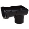 POLYPIPE RR106 Black Stop End Outlet for 112mm Half Round
