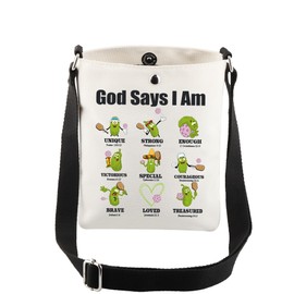 AKTAP Pickleball Gifts God Says I Am Pickleball Crossbody Bag Christian Pickleball Lovers Gifts Pickleball Player Gift Ideas (CB, God Says Pickleball CB-HT)