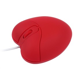 Wired Mouse, Heart Shaped Wired Mouse, Cute Cartoon Mouse, Portable Small Wired Travel Mouse, Suitable for Computers, Laptops, Schools, Home Offices, Kids Gifts (Red)