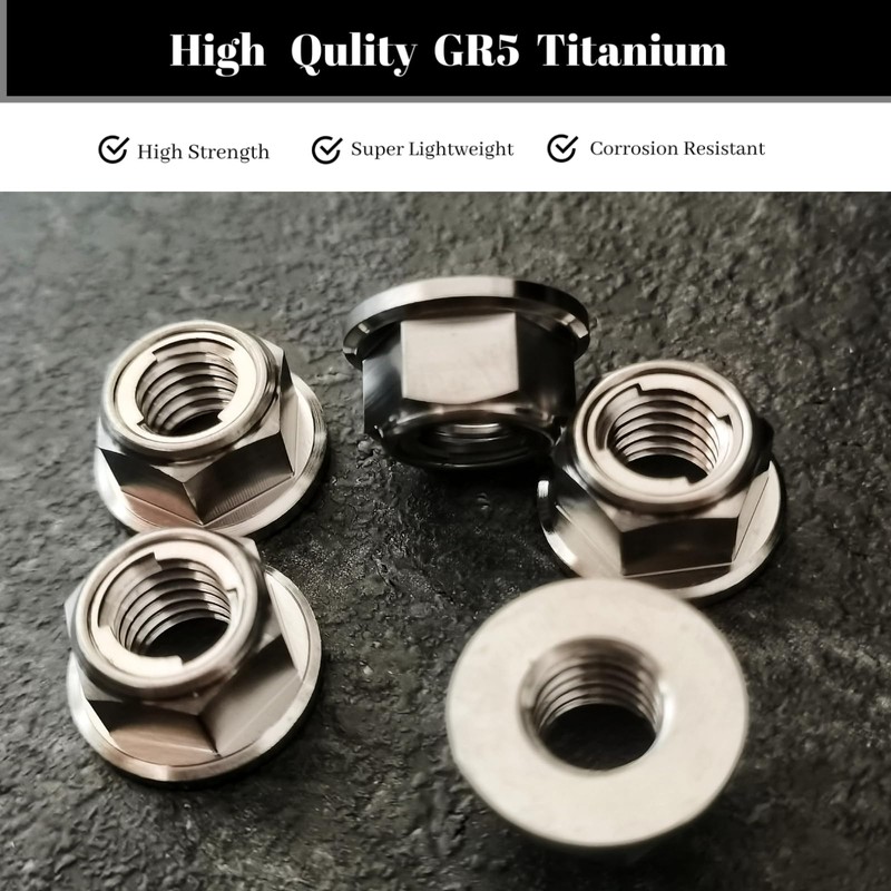 RISON Titanium Nut Titanium Flange Full Metal Lock Nut M10