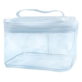 2 bolsas de cosméticos con cierre y asa transparente y bolsa de viaje versátil, material de PVC duradero, para maquillaje, artículos esenciales de via
