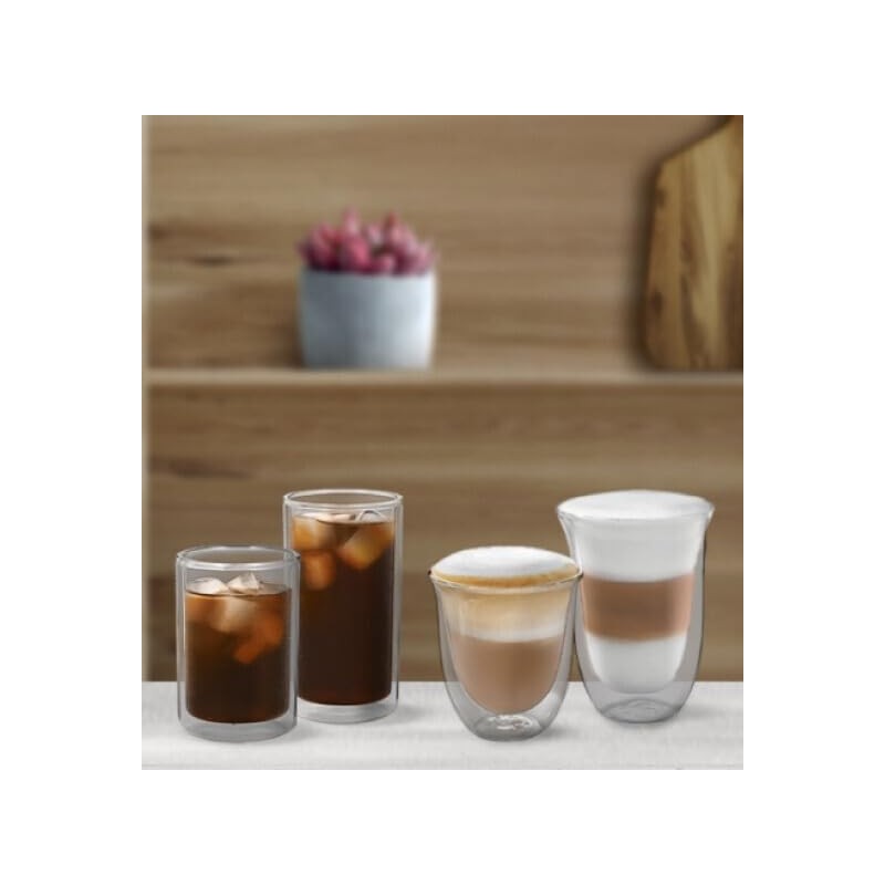 De'Longhi Double Wall Cold Brew Glass Small, (7.4fl oz/220ml) Set