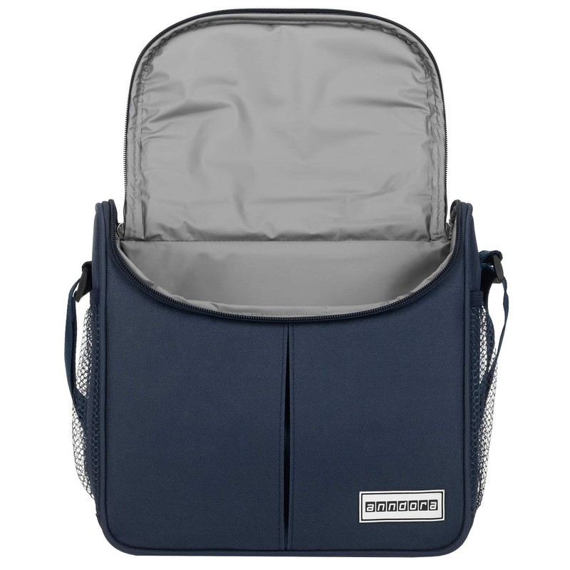 anndora Mini Cool Bag 4 Litre Lunch Bag Blue White