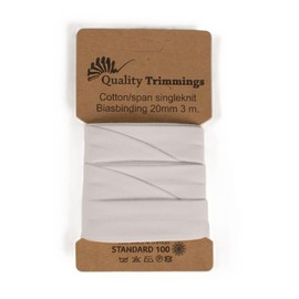 Die Stofftante Nastro sbieco in jersey, pre-piegato, elastico, in jersey di cotone, coupon da 3 m x 20 mm (bianco 500)