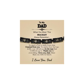 JoycuFF Birthday Gift for Dad from Daughter Bracelet for Men Stainless Steel Bracelets Gifts for Dad Ideas from Daughter To My Dad Anniversary Birthday Gifts Mens Bracelet Stainless Steel, 9