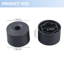 YYTQP 20 PCS 17mm Wheel Lug Nut Covers Caps, T44 Wheel Nut Covers with Removal Tool, Wheel Bolt Cover Replacement 1K0 601 173 for VW, Jetta Beetle Passat GTI CC, Auto Tire Bolt Caps (Glossy Black)