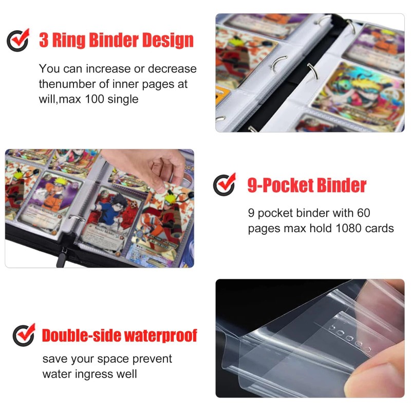 Anime Card Binder for Trading Cards,480 Cards One Piece TCG