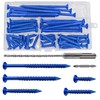 WenSilon(100 PCS) 3/16" Concrete Screw Anchor Kit Blue Flat Head