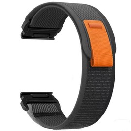 Fleshy Leaf Watch Bands Compatible With Garmin Tactix 7 pro Fenix 7x 5x plus 6x Pro watch,Sport Loop/Alpine Loop 26mm Nylon Watchband For Garmin Fenix 3 3HR MK2 Delta Enduro 1 2 For Men-Large (Black grey)