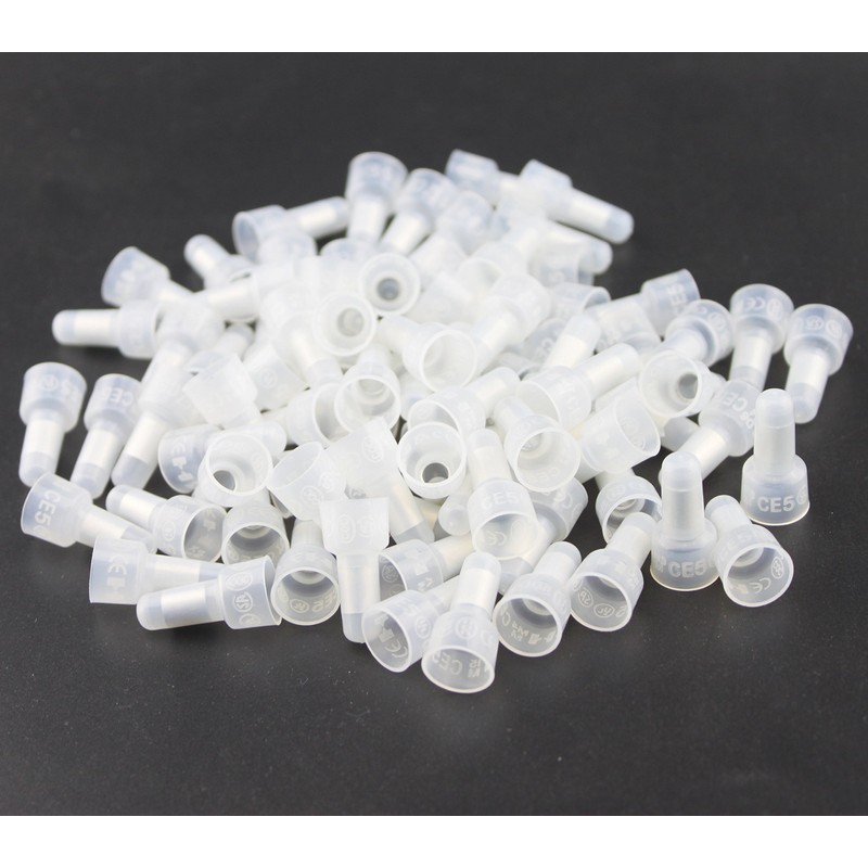 Rextin 1000pcs Transparent CE5 Protective Closed End Wire Crimp Connector