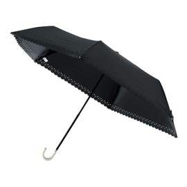 Moonbat [ESTA] Parasol Folding Umbrella, Women's, For Both Sun and Rain, Light Blocking, Thermal Insulation, Pearl Lamination, Heat Cut, 31-230-30264-05 Black