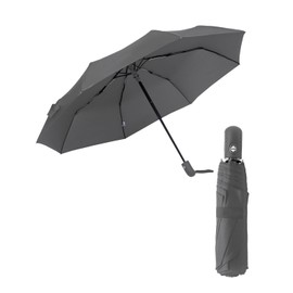 HW CASA Folding Umbrella, Windproof Umbrella, 105 cm, Automatic Umbrella, 8 Ribs, Fiberglass Reinforcement, Windproof, Durable, Compact and Portable Travel Umbrella, Umbrella for Men and Women,, gray