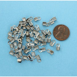 Unbranded 20 Stainless Steel Cord Ends 8mm x 4mm x 3mm - Crimp End Tips Caps - FD631