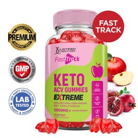 Justified Laboratories (3 Pack) Fast Track Keto ACV Gummies Extreme 2000MG Fasttrack Keto Gummies Apple Cider Vinegar Formulated with Pomegranate Beet Juice Powder B12 Vegan Non GMO 180 Gummys