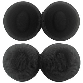 SourceTon Pack of 2 Watch Travel Case, Single Watch Box with Aluminium Zipper for Storage, Cushioned Round Portable Watch Case, Fits All Wristwatches and Smart Watches up to 50mm (Black)