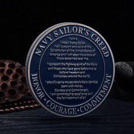 Navy Armed Forces Prayer Coin - USN Sailor's Creed Challenge Coin