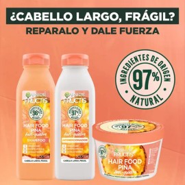 Kit Garnier Fructis Hair Food Piña Anti-Quiebre Para Cabello Largo Y Frágil, 98% Menos Quiebre, Con Colágeno Vegetal, Shampoo 300ml + Acondicionador 3