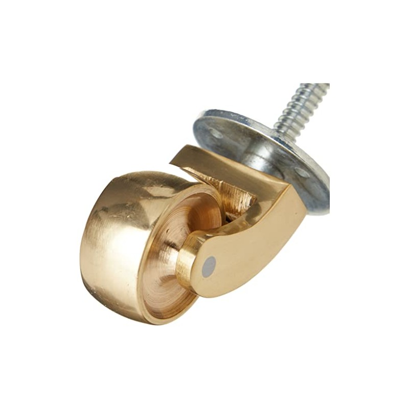 Merriway® BH01574 Brass Castor Caster Wheel, Screw In Type -