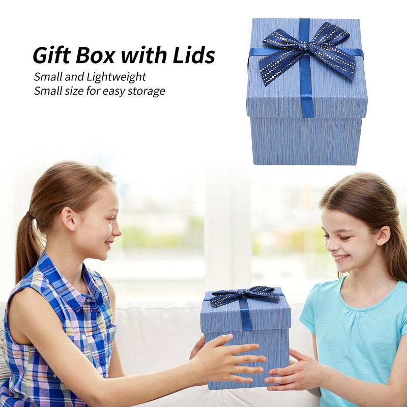 4Pcs Gift Box with Lids 3.9x3.7x3.9in Gift Wrapping Boxes for