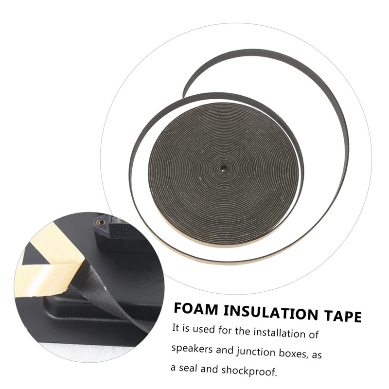 Kisangel Insulation Soundproofing Tape Speaker Gasketing Tape 10m Roll Closed