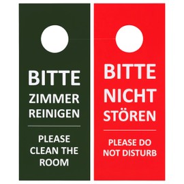 Pack of 20 Door Sign Hotel Bitte nicht stören - Bitte Zimmer reinigen Red/Green "Basic"