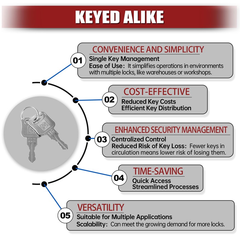 NAKAKEKO Plastic, Glad Hand Lock, Keyed Alike Pair (4-Pack) for