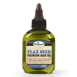 Difeel Aceite para el cabello natural premium - Aceite para el cabello con semilla de lino 2.5 oz. - Tratamiento de aceite capilar fortalecedor e hidratante