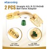 2Pcs 80° R32 R454B Refrigerant Adapter,Low-Loss HVAC Quick Connect Fittings