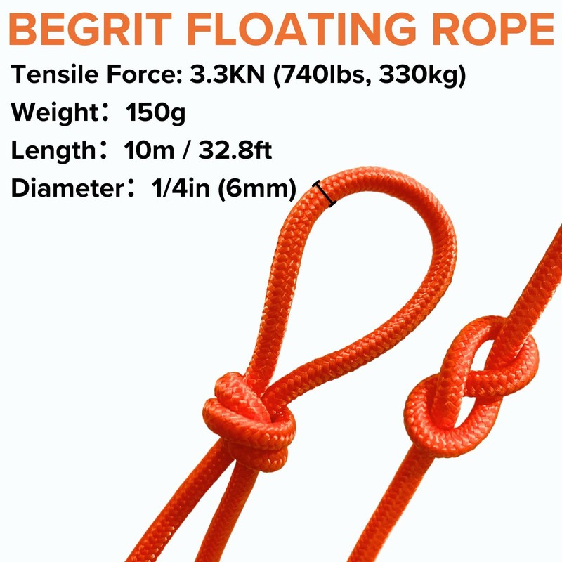 BeGrit 10 m Floating Rope Anchor Mooring Rope Multifunction Rope