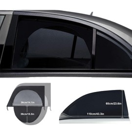 VBGURR 2 Stück Sonnenschutz Auto Sonnenschutz Auto Baby, Universelle Sonnenschutz für Auto Sonnenschutz Auto Hinten mit Reißverschluss(Schwarz)