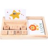 ABC Building Blocks English Letters 8 Blocks 30 Cards Wooden