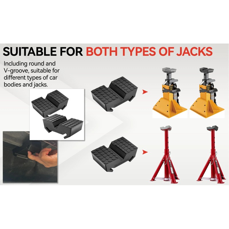 AUTOXBERT Rubber Car Axle Jack Pad Jacking Stand Pad Adapter