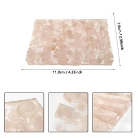 vinsiora Draining Soap Dish Pink Crystal Holder, Self Draining Bar Soap Saver Tray for Bathroom Shower Kitchen Sink, Non‑Slip Rectangular Resin Stone Soap Holder, Pink Single Draining Soap Dish