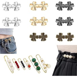 Yeanifeana 22 pinzasde botones De Jeans Ajustables, Alfileres De Botones De Jeans, Ajustador De Cintura De Pantalón, Botones De Ajustador De Jeans Extraíbles, Botón De Ajustador De Pantalón Sin (Rojo)