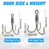 Snagging Hooks Weighted Treble Hooks, 5pcs Weighted Fishing Hooks Large