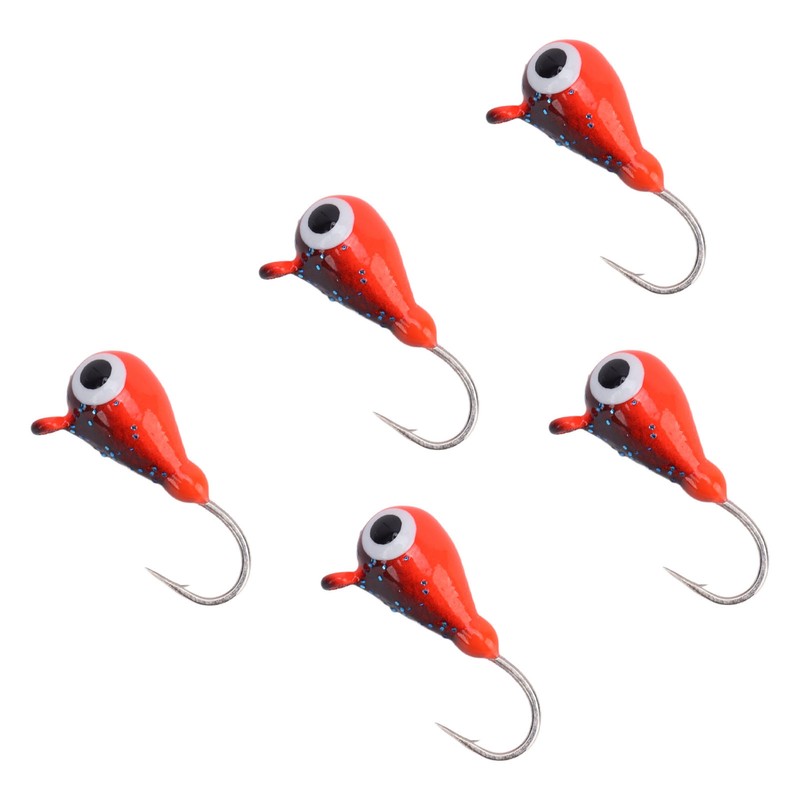 5 PCS Ice Fishing Jigs Kit Winter Fishing Perch Hooks