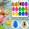 15x Easter Colourful Plastic Filler Eggs, Egg Hunt, Basket Stuffers,