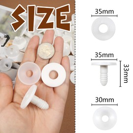 TOAOB 20 Sets Dolls Joints Teddy Joints White Plastic Doll Joints Animal Joints 35 mm Joint Discs DIY Doll Making Accessories for Puppet Crochet Animals Craft Supplies
