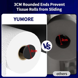 YUMORE Toilet Paper Holder, 304 Stainless Steel Bathroom Double Roll Tissue Holder with Shelf, Wall Mounted Washroom Dual TP Dispenser Storage（Black）