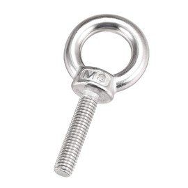 Sourcingmap Lifting Eye Bolt M8 x 35mm Male Thread 304 Stainless Steel for Hanging, Pack of 2