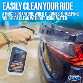 Optimum Waterless Wash and Shine - New Spray Waterless Car Wash with UV Protection, Interior and Exterior Car Cleaning Spray (1 Gal.)