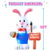 DeeKom Huge 12FT Tall Easter Inflatable Decoration Standing Bunny Holding
