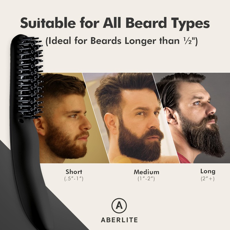 Aberlite EDC - Men's Professional Heated Beard Straightening Brush and