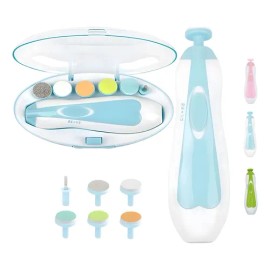 Kit Lima De Uñas Eléctrica Portátil Para Bebé Con Luz 6 En 1