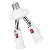 Ausla E26 E27 Socket Splitter Adapter, 4-Way 360 Degree Rotatable